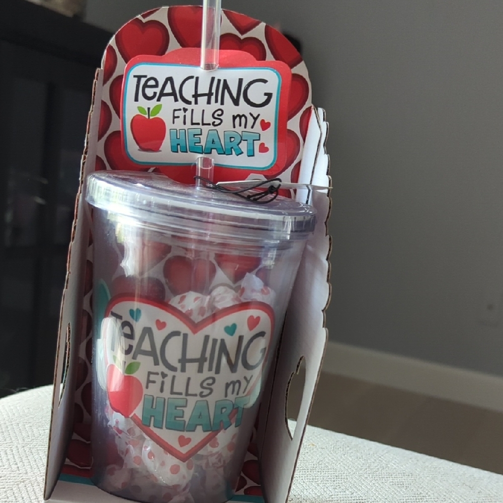 Teaching Fills My Heart Tumbler with Straw